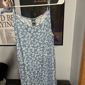 Blue Floral Spaghetti Strap Dress